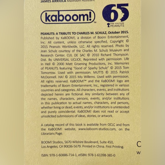 Peanuts A Tribute To Charles M.Schulz Hardcover Book - Picture 3 of 6